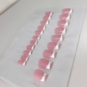 Soft Gel Tip Press On Nails Frech Square